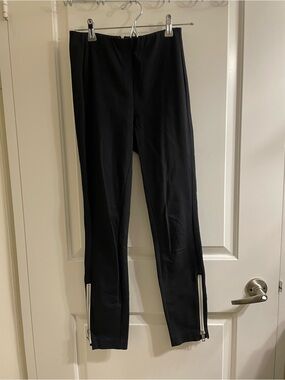 rag & bone Kids Black Leggings with Silver Zipper Hem